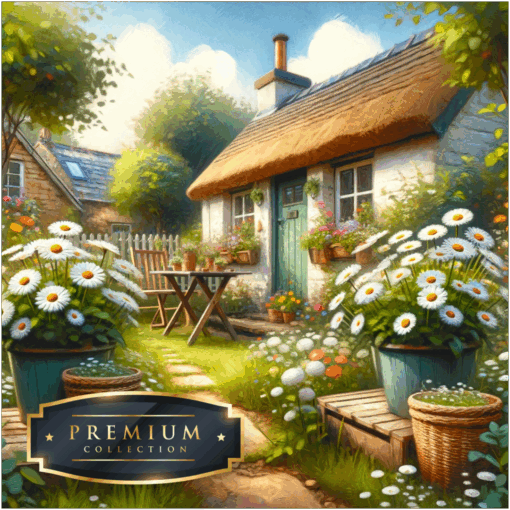 Huisje met margrieten DP Diamond Painting