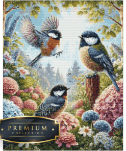 Meesjes in de bloementuin DP Diamond Painting Layout