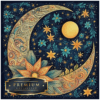 Psychedelische maan met bloemsterren DP Diamond Painting