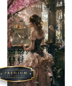 Dame kijkend vanaf het balkon DP Diamond Painting